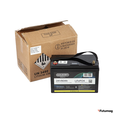 Литиевый тяговый аккумулятор Gelbert LiFePO4 (24V/80Ah/100A/1,920Wh) Bluetooth
