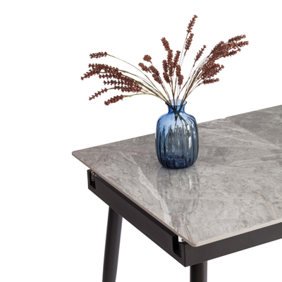 Стол обеденный Balmoral (Балморал) серый глянцевый/черный