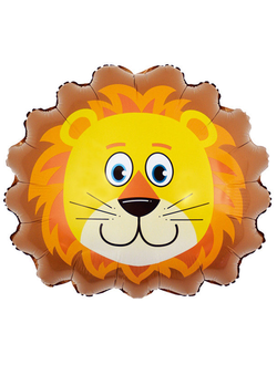 Шар фольгированный с гелием "Большая голова льва" 73см