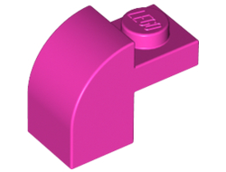 Slope, Curved 2 x 1 x 1 1/3 with Recessed Stud, Dark Pink (6091 / 6056413 / 6184801)