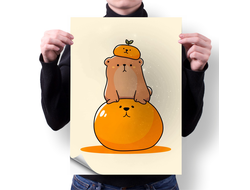 Плакат вертикальный Капибара, Kapibara-san №34