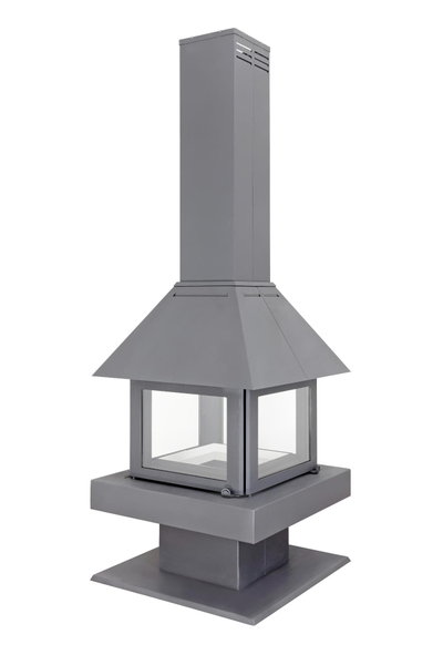 Камин Эклипс островной 4D черный / графит, Экокамин (Россия)