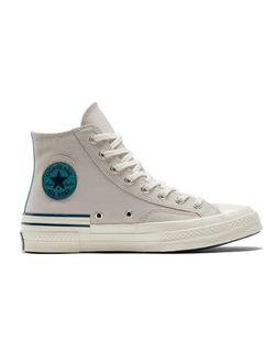 Кеды Converse Chuck Taylor 70 белые высокие с голубым лого