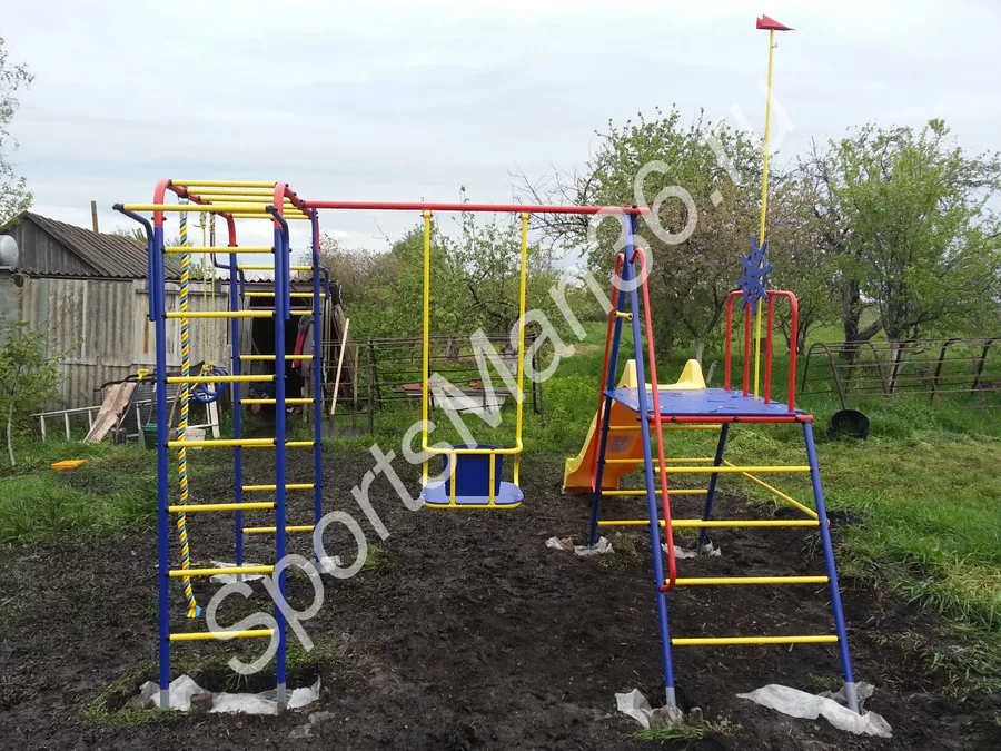 УЛИЧНЫЙ ДЕТСКИЙ СПОРТИВНЫЙ КОМПЛЕКС ПИОНЕР-МОРЯЧЕК С ГОРКОЙ S-line 3 м