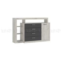 Ангара Комод графит, дуб крафт, Ш1602хВ1040хГ476 мм