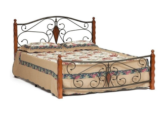 Кровать VIKING (mod. 9227) 160*200 см (Queen bed), Красный дуб