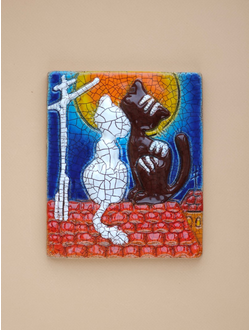 Влюбленные коты (панно)