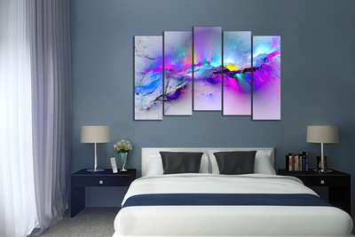 Модульная картина "Красочный разлом"