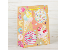 Пакет крафтовый с ручкой «Любимые сладости», 180 × 230 × 80 мм