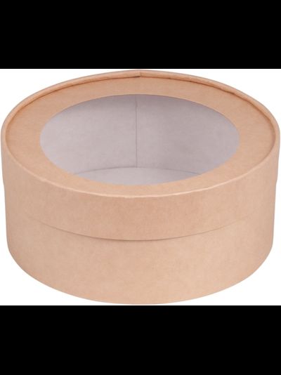 Коробка круглая для зефира, печенья с/о (крафт), Д160*70мм