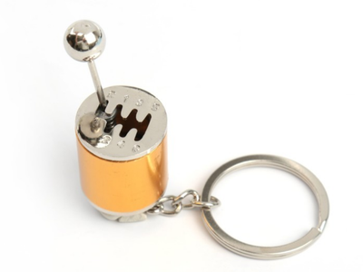 Брелок рычаг КПП, металл, ЗОЛОТО