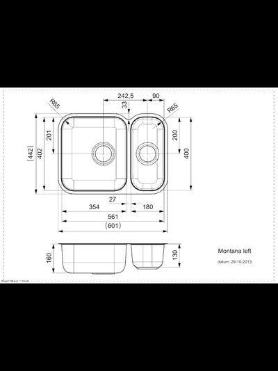 Мойка Reginox Montana U Left OKG lux