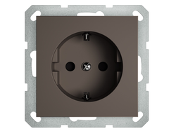 1L201SH Розетка с заземлением 16А, матовый шоколад
