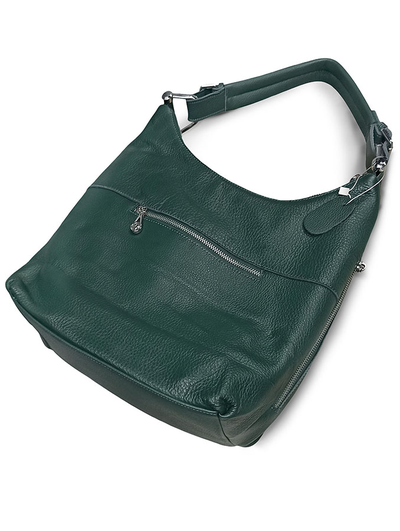 (АРТИКУЛ: 9812/1/82) СУМКА МЕШОК ЖЕНСКАЯ, СРЕДНЕГО РАЗМЕРА, НАТУРАЛЬНАЯ КОЖА, ТЕМНО-ЗЕЛЕНАЯ, ДВА ОТДЕЛЕНИЯ, РУЧКА И РЕМЕНЬ ЧЕРЕЗ ПЛЕЧО