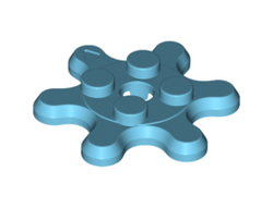 Plate, Round 2 x 2 Gear 6 Tooth, Medium Azure (35442 / 6271207)