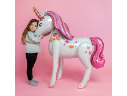 Цветочный розовый Единорог