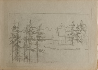 "Петропавловская крепость" бумага акварель Попенков Я.И. 1980-е годы