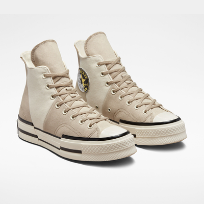 Бежевые женские Кеды Converse Converse Chuck 70 Plus Logo Collage A02774C
