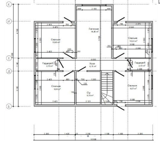 Двухэтажный каркасный дом с пятью спальнями 190м² (SK70)