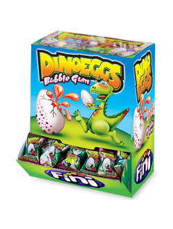 Жев. резинка Fini "Яйцо Динозавра" с клубнич. начинкой 5,5гр х 200шт