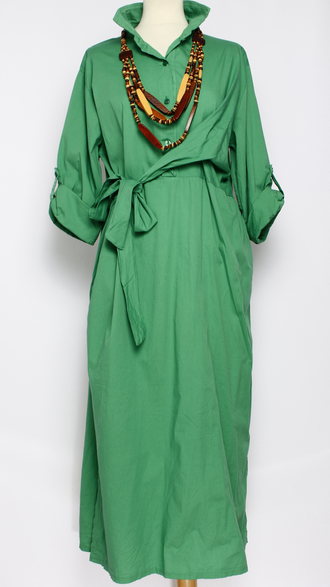 Платье - рубашка "БАНТ" голубое, оранжевое, лайм, зелёное р.46-48