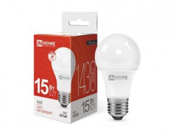 Лампа светодиодная ASD/inHome VC ЛОН A60 E27 15W(1350lm) 4000К 4K 110x60 (без пульсации) 0273