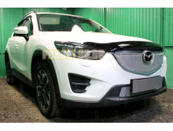 Защита радиатора Mazda CX-5 2015-2017 3D chrome верх PREMIUM