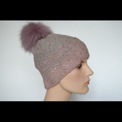 Шапка с помпоном и шарф Vizio Италия 5117 розовый комплект