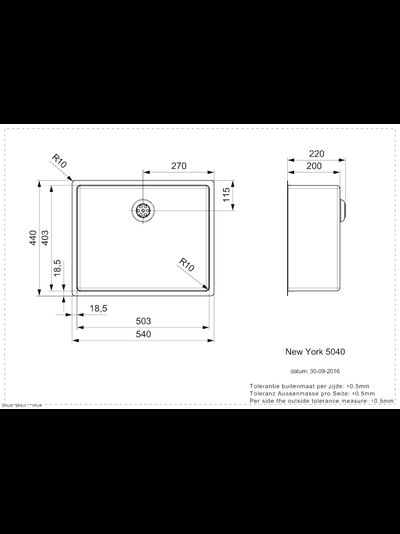 Мойка Reginox New York 50x40 Comfort PVD Cooper Rose