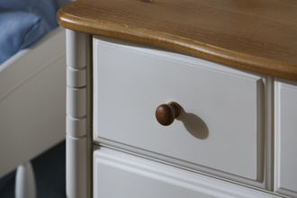 Стол письменный Айно №4 из массива сосны с ящиками и дверкой 113 Х 62,5 Х 75 СМ