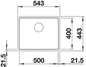 Мойка Blanco Subline 500-IF отводная арматура InFino, 524110