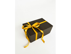 2 шт. - Черная подарочная коробка GILEV 37x26x12см с золотой лентой и наполнителем