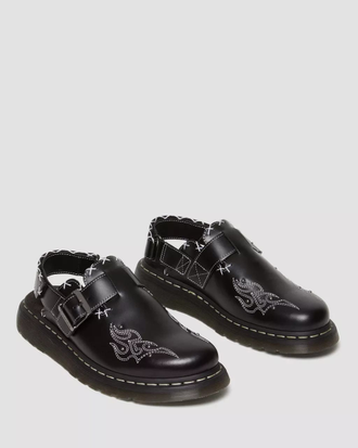 Босоножки Dr Martens Jorge Black II Gothic Americana Slingback Mules