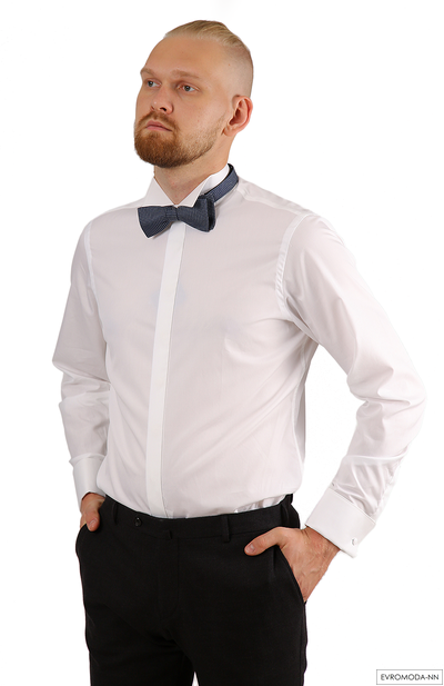 Бабочка мужская темно-синяя с принтом - ANDRE