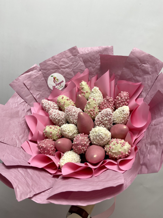 Букет из клубники "Розовый фламинго"