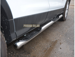 Порог труба с проступью d76 для Ford Kuga (2016-...)