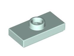 Plate, Modified 1 x 2 with 1 Stud with Groove and Bottom Stud Holder Jumper, Light Aqua (15573 / 6097303)