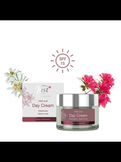 Дневной крем для лица ЮСТ Эдельвейс и альпийская роза / VITAL JUST Day Cream SPF 15