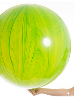 Шар гигант зеленый агат (с надписью)