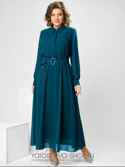 Модель: 2850.Женское эффектное шифоновое платье в бирюзовом цвете