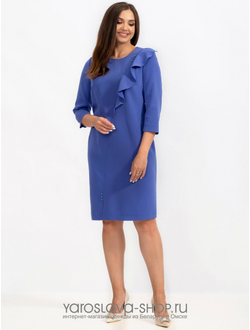 Модель: А-802. Платье фиолетовое с воланом от плеча.