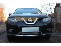 Защита радиатора Nissan X-Trail T32 2015-2018 chrome c парктроником низ