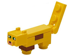 Minecraft Ocelot Yellow Plate, Round 1 x 1 Feet - Brick Built, n/a (mineocelot02)