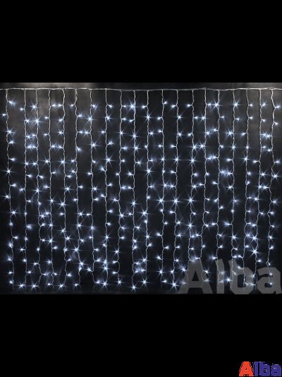 Занавес 2*1.5 м, БЕЛЫЙ ХОЛОДНЫЙ, IP65, постоянное свечение