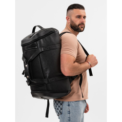 Кожаная дорожная сумка / рюкзак Napoli black 
(арт. 4034-01)