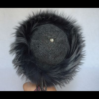 Вязаная шапка с мехом енота Vizio Италия 5872 CCP