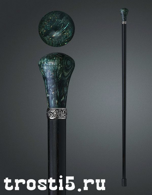 синяя трость в виде набалдашника