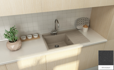 Кухонная мойка Fostogran Веста 510х800х190мм, 404-Антрацит