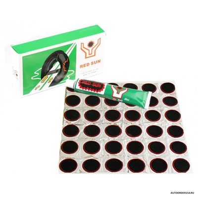 Набор для ремонта камер (латки+клей) 36 шт.