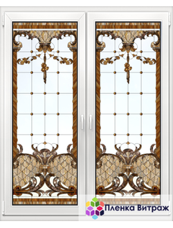 Витражная пленка, витражная пленка самоклеющаяся под заказ,пленочный витраж с классическим рисунком